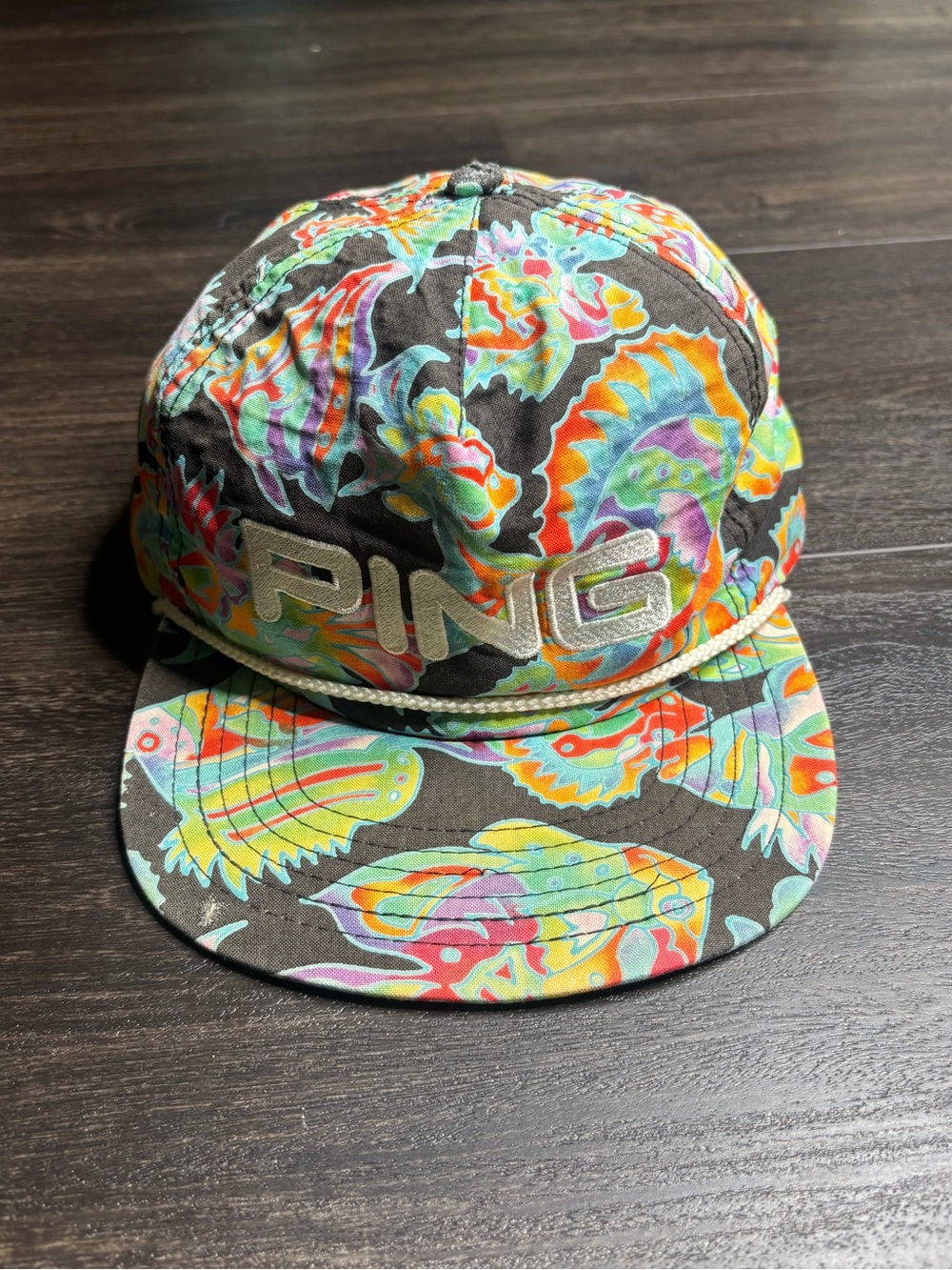 Vintage PING All Over Print Loud  Wild Tropical Fish Hat Colorful OSFA